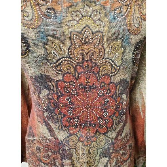 Studio Gem Women Multicolor Polyester Round Neck Long Sleeve Knee Length Dress L - Picture 3 of 11